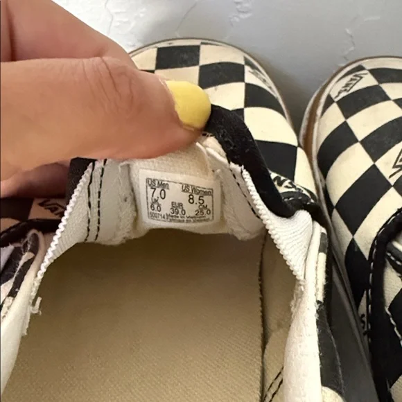 Vans Women's Stacked Checkerboard Slip-On Shoes - Black and White - Size 8.5 - Picture 7 of 11